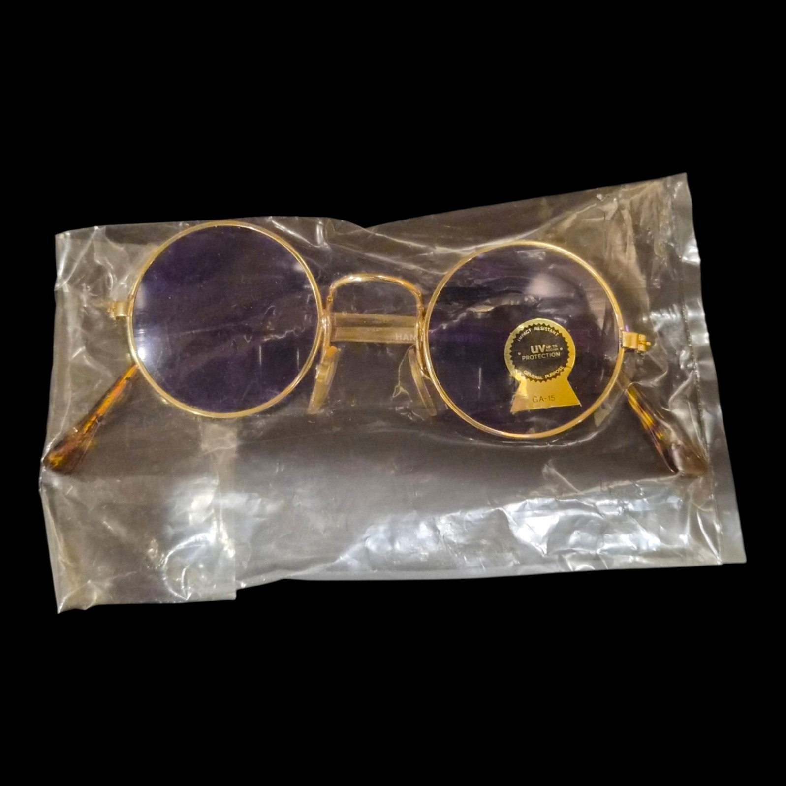 Vintage 1990s Camel Bustah Sunglasses Joe Camel Jazz Band Gold Tone Round NOS