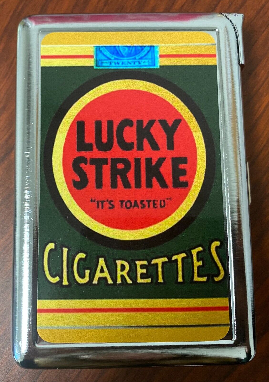 Lucky Strike Pack Vintage Ad Cigarette Case with lighter ID Holder Wallet