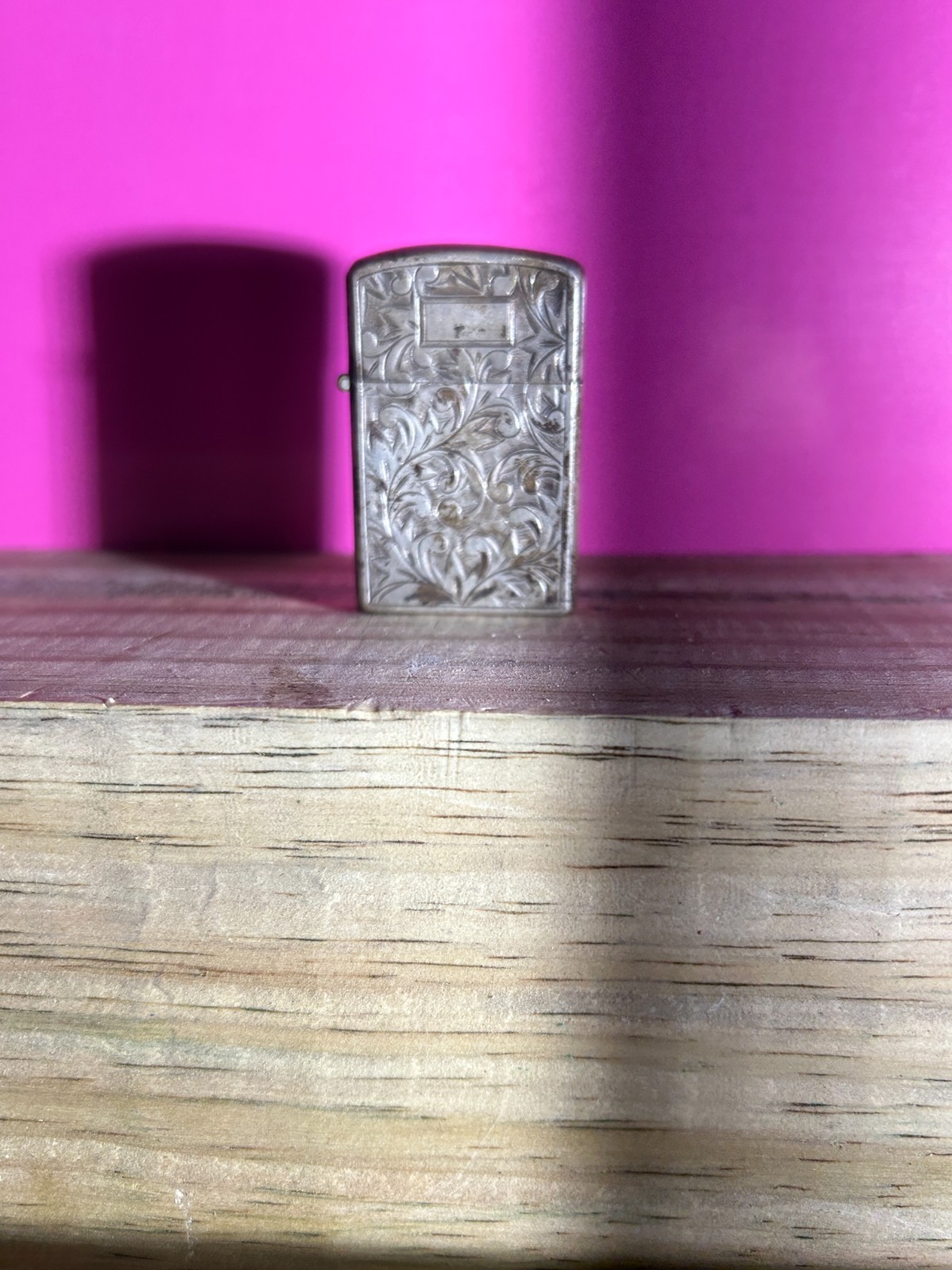 Vintage Solid Silver 950 Engraved Scroll Pocket Lighter Tobacciana Style Vintage Solid Silver 950 Engraved Scroll Pocket Lighter Tobacciana Style