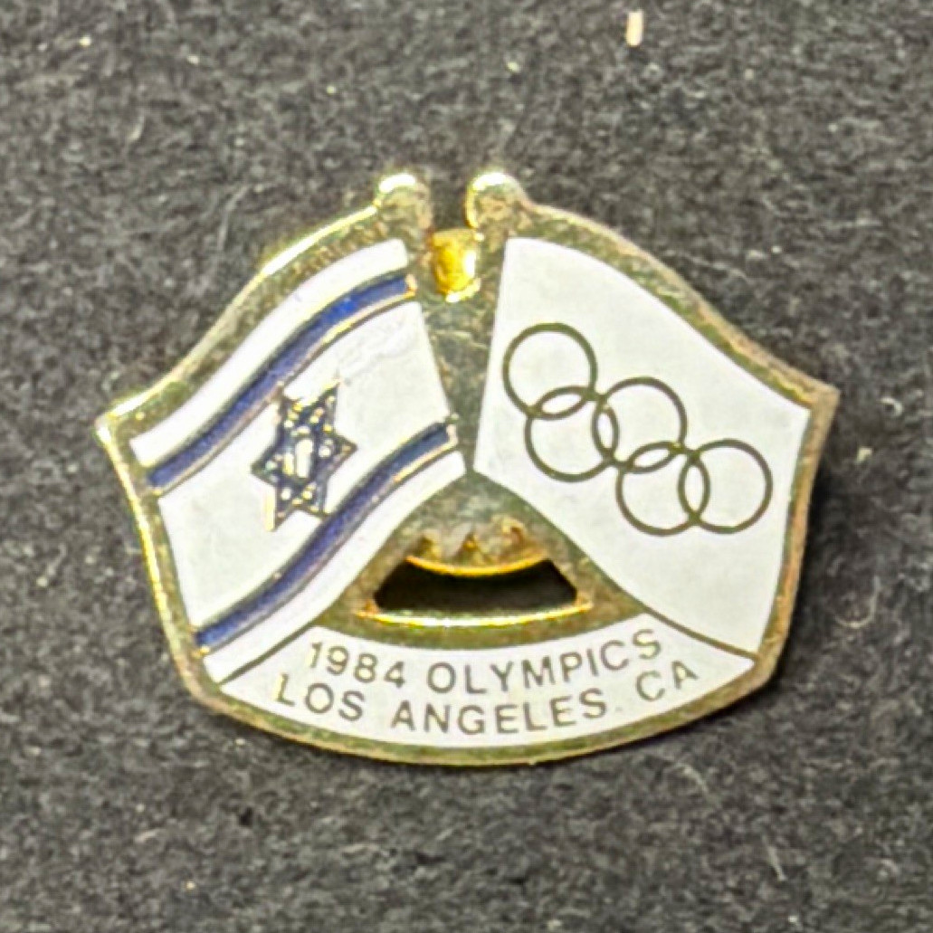 Vintage 1984 Los Angeles Olympics Israel Flag Olympic Rings Enamel Lapel Pin Vintage 1984 Los Angeles Olympics Israel Flag Olympic Rings Enamel Lapel Pin