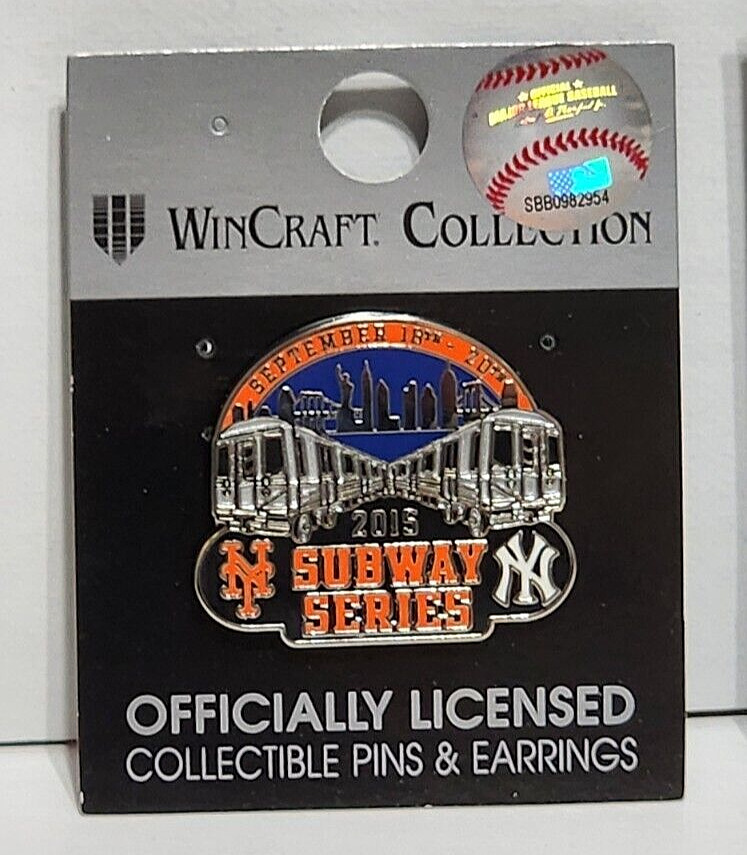 NY Mets New York Yankees Subway Series Pin 2015 MLB Baseball Train Cars