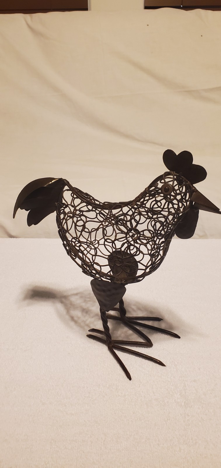 Vintage Rustic Metal Wire Rooster Sculpture Farmhouse Folk Ast Decor