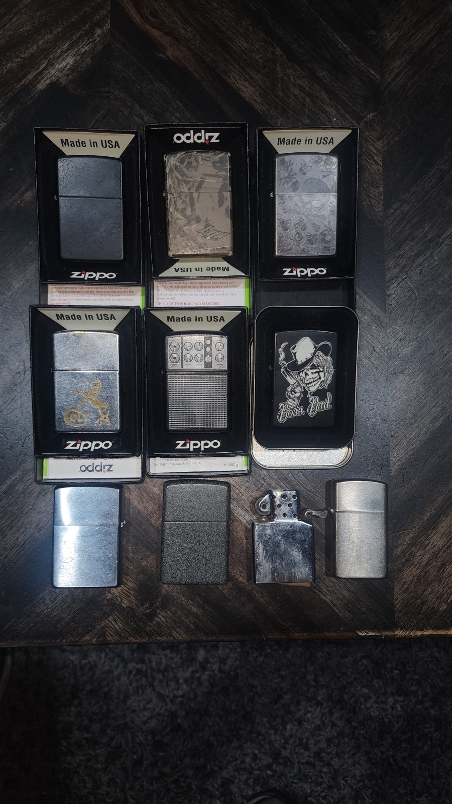 LOT of 8 Zippo Lighters, Used, and Vintage