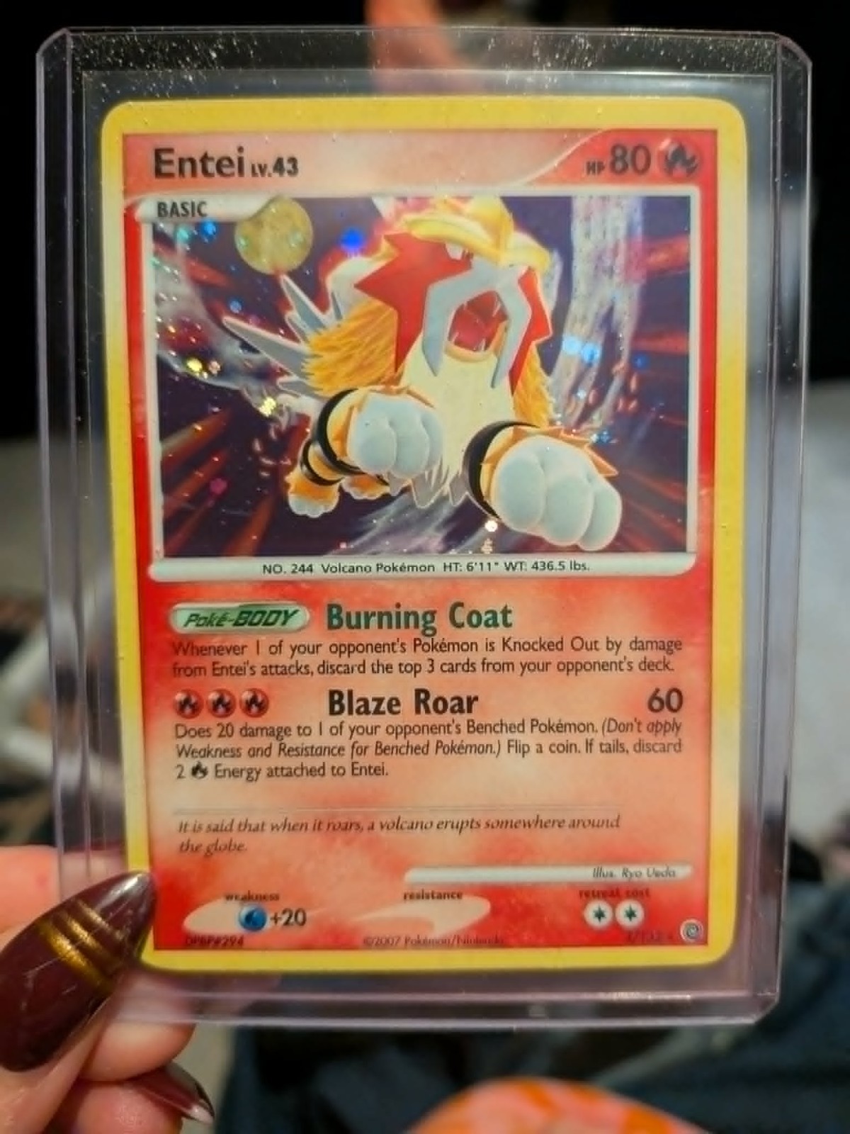 Pokemon TCG: Entei 4/132 Diamond & Pearl Secret Wonders - Rare Holo - vintage