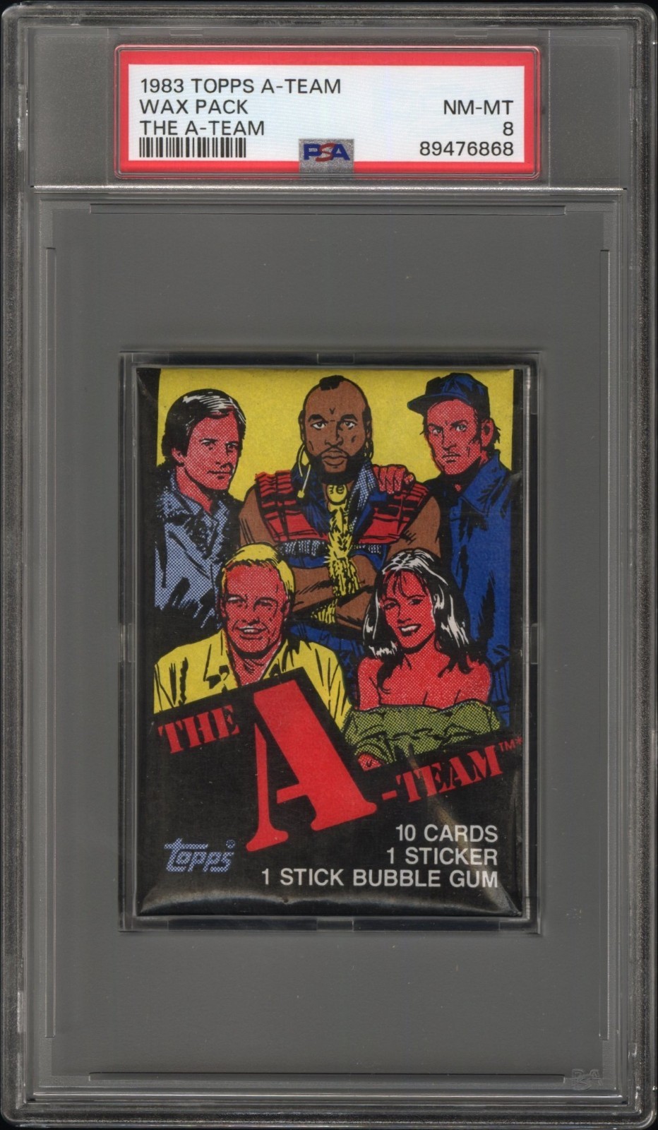 1983 TOPPS A-TEAM WAX PACK THE A-TEAM PSA 8 1983 TOPPS A-TEAM WAX PACK THE A-TEAM PSA 8