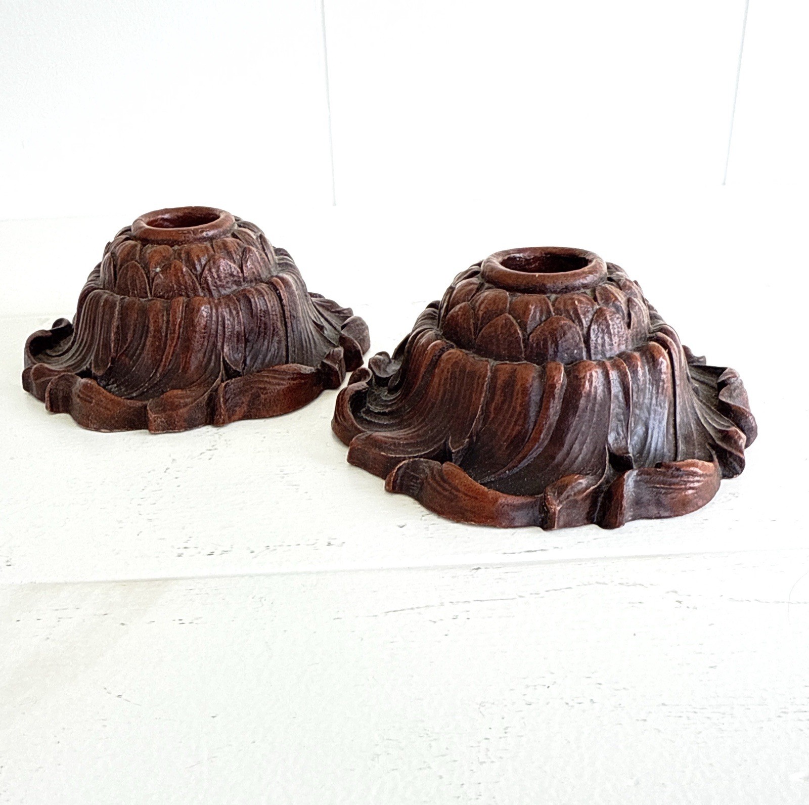 Vintage Ornawood Candlesticks, Candle Holders, Fall Decor Vintage Ornawood Candlesticks, Candle Holders, Fall Decor
