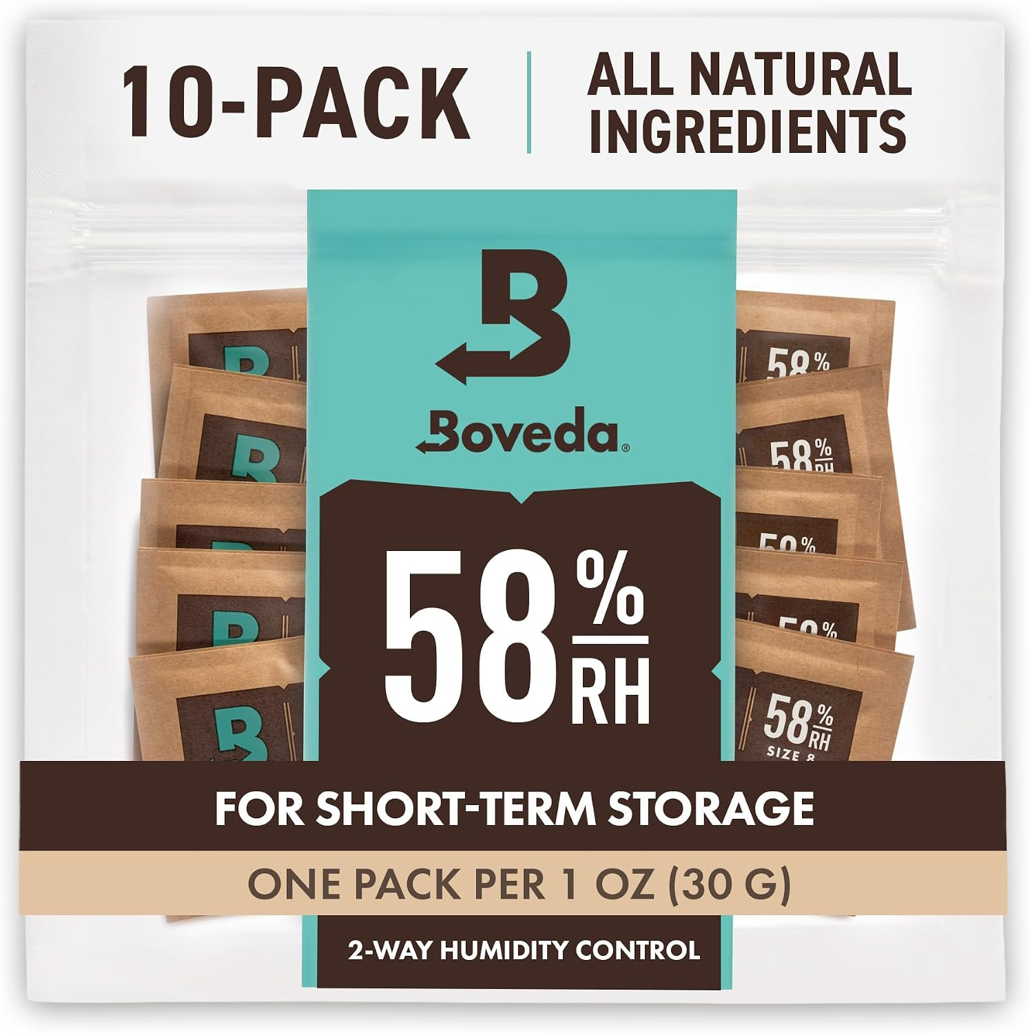 Boveda 58% Humidity Control Packs, Size 8, 10-Pack – Protects up to 1 Oz Boveda 58% Humidity Control Packs, Size 8, 10-Pack – Protects up to 1 Oz