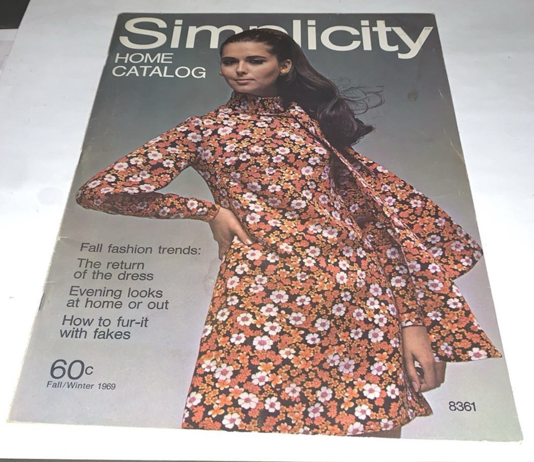 Simplicity Home Catalog 1969 Fall Fashion Clothing Hippie Sewing Patterns Winter