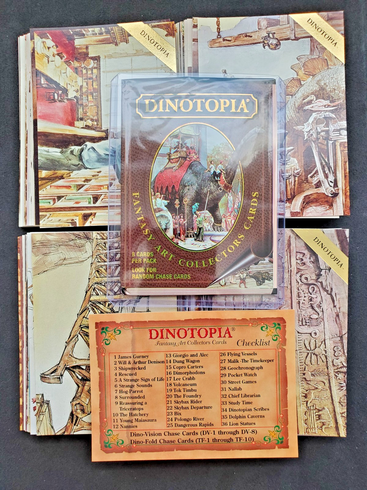 1995 Collect-A-Card DINOTOPIA Complete 72-Card Base Set w/ Checklist & Pack Wrap 1995 Collect-A-Card DINOTOPIA Complete 72-Card Base Set w/ Checklist & Pack Wrap