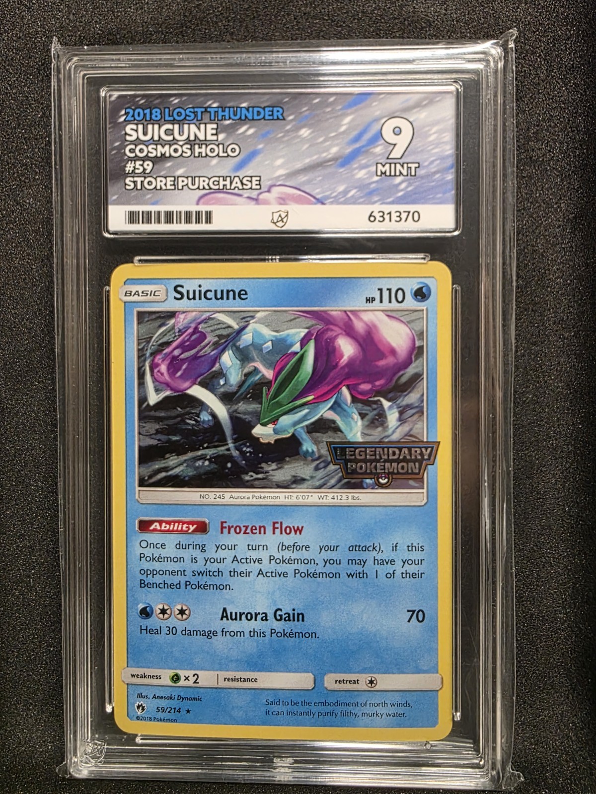 Pokemon - Suicune 59/214 'Legendary Pokémon' Stamped Promo - Graded ACE 9 Pokemon - Suicune 59/214 'Legendary Pokémon' Stamped Promo - Graded ACE 9