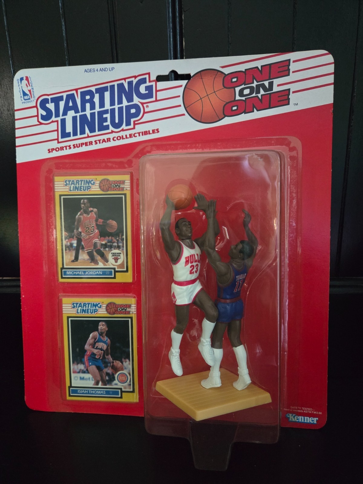 1989 Starting Lineup Michael Jordan vs Thomas One On One Sealed Figures w/ Cards