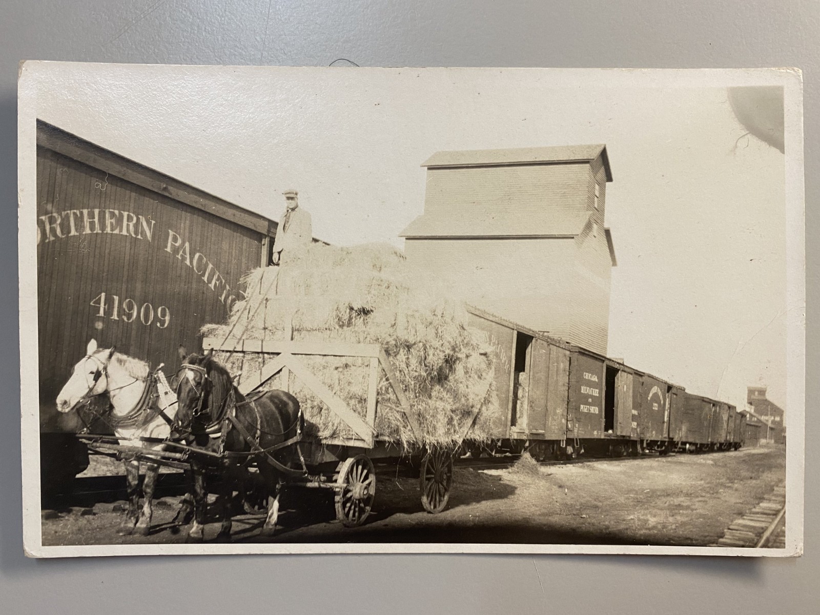 Terry Montana Prairie Co RPPC DEPOT TRAIN Rail Elevator Northern Pacific RR MT Terry Montana Prairie Co RPPC DEPOT TRAIN Rail Elevator Northern Pacific RR MT