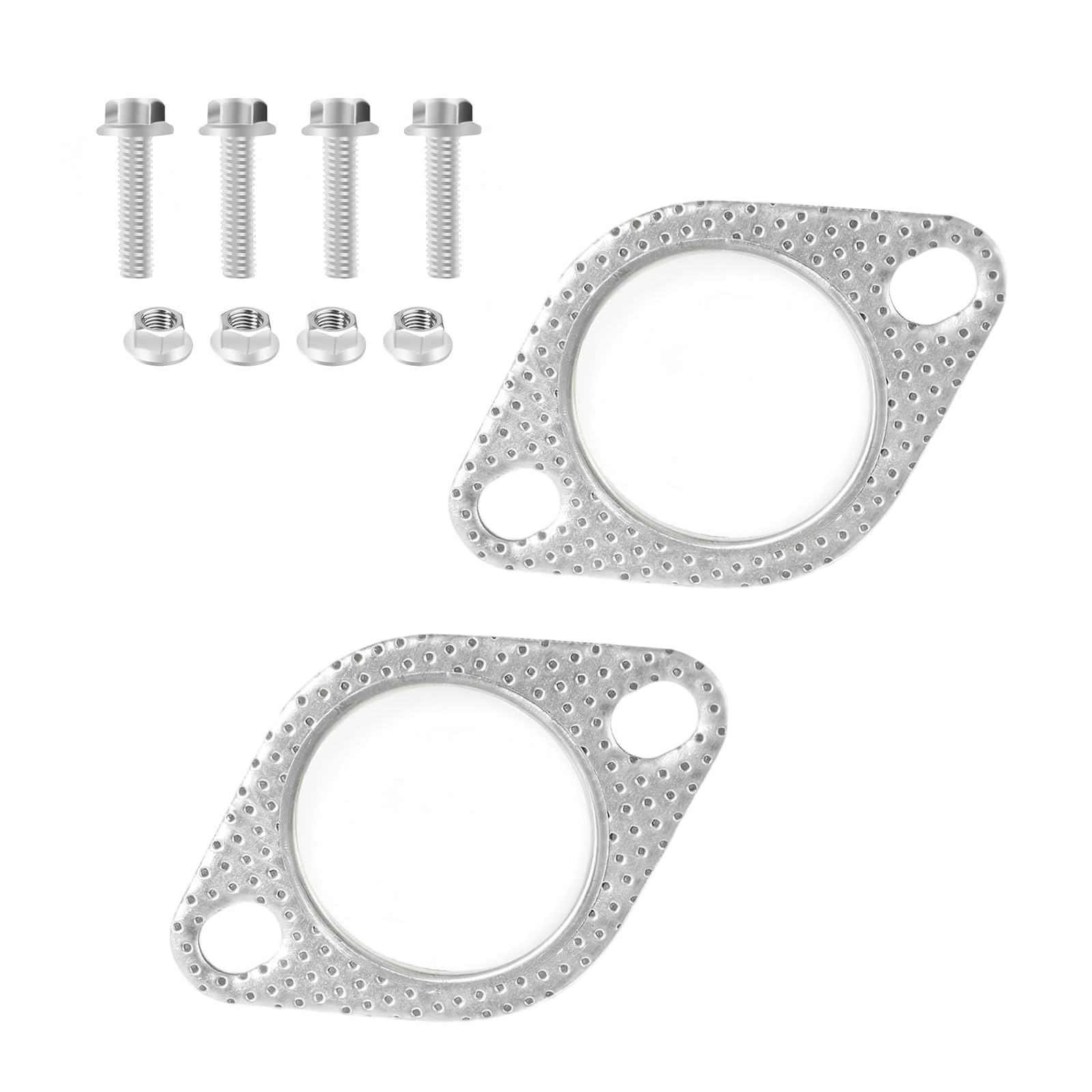 2Pcs Car Exhaust Gasket, 2 Inch 2-Bolt Exhaust Flange Gasket, Sealing Exhaust Pi
