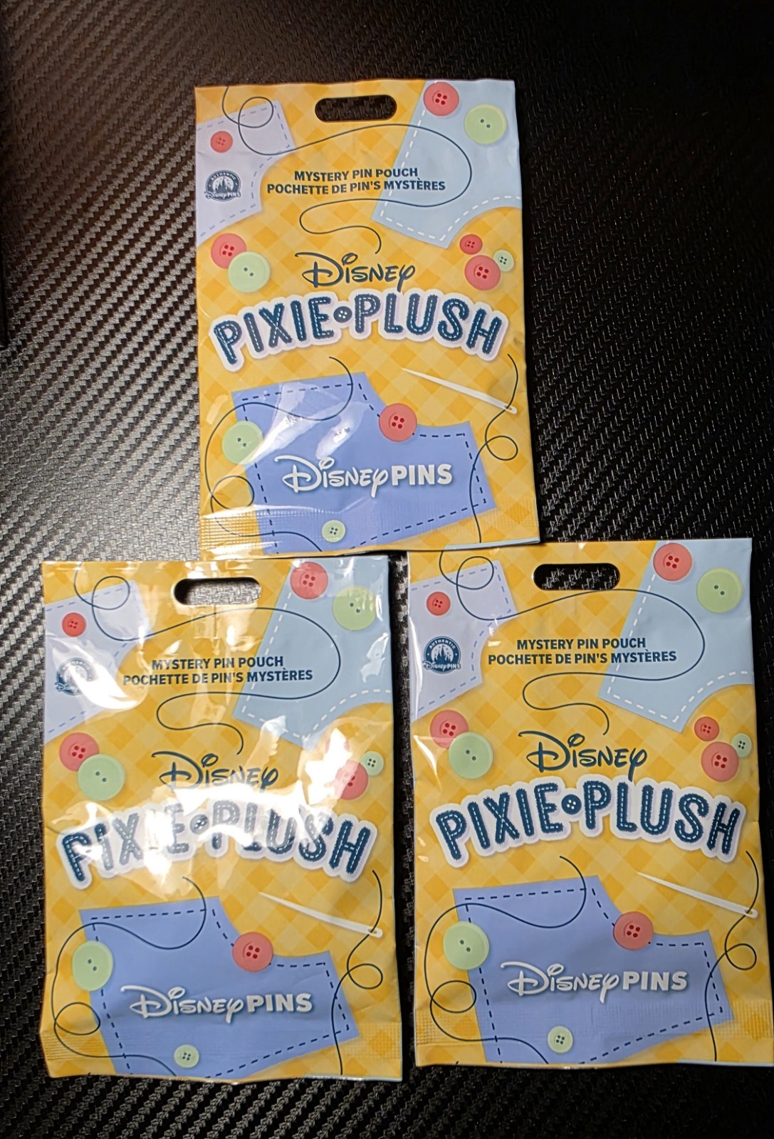 3 Packs Disney Pixie Plush Mystery Pin Pouch (5 Per Pack) *SEALED* NEW 3 Packs Disney Pixie Plush Mystery Pin Pouch (5 Per Pack) *SEALED* NEW