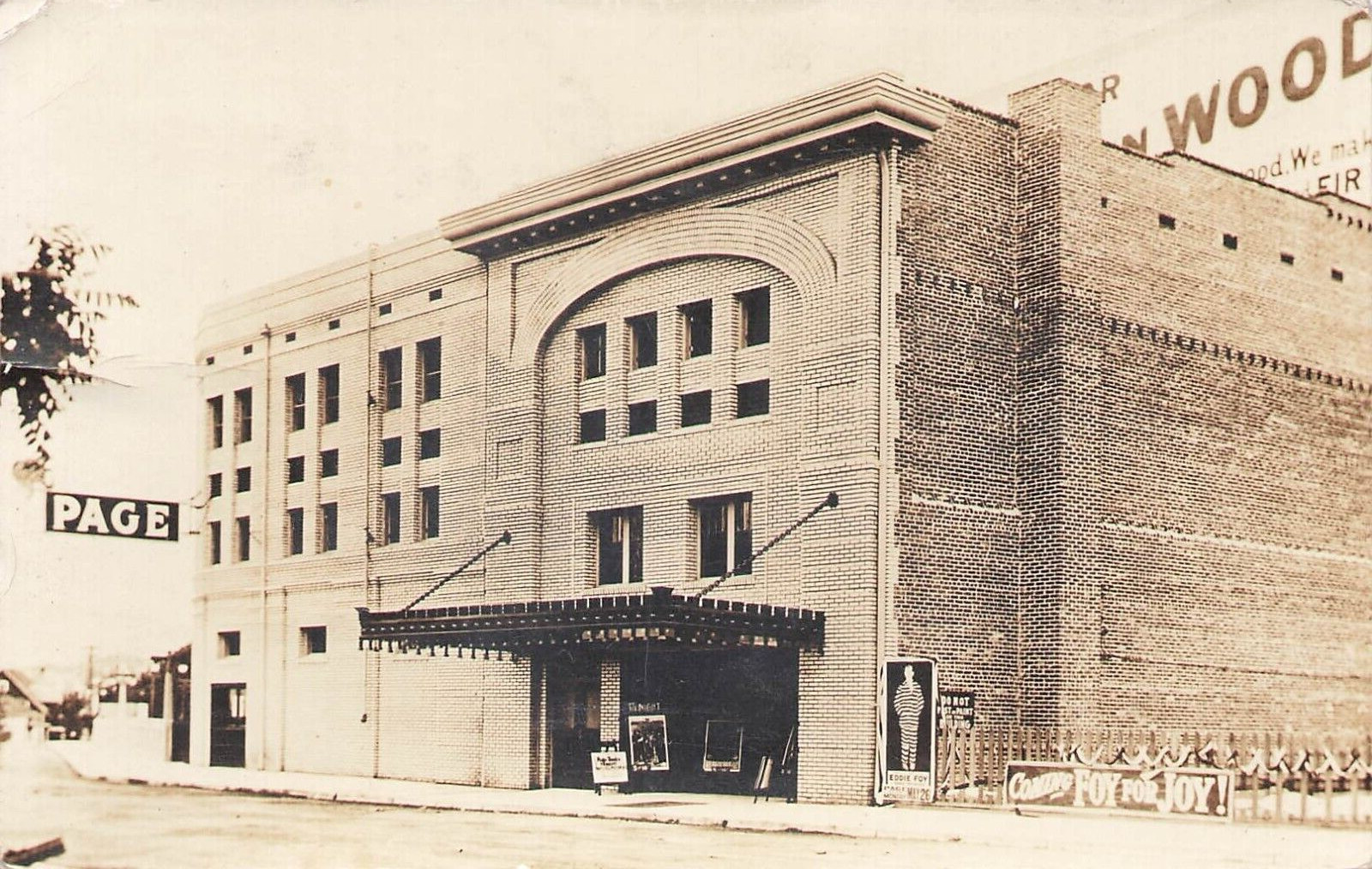 RPPC Page Theater Medford Oregon PM 1912 RPPC Page Theater Medford Oregon PM 1912