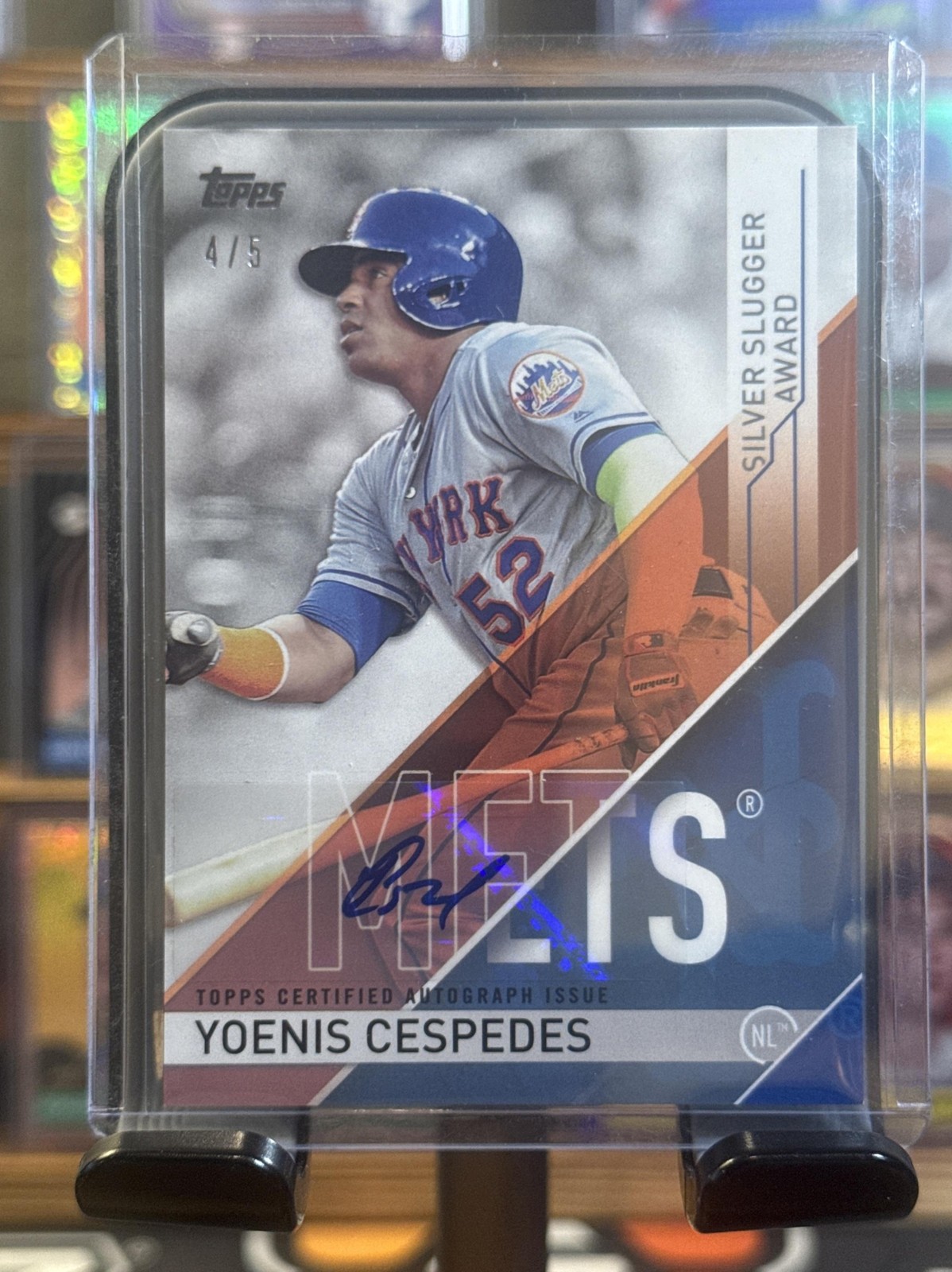 2017 Topps Yoenis Cespedes #NNO Silver Slugger Awards Auto Mets #'d 4/5 2017 Topps Yoenis Cespedes #NNO Silver Slugger Awards Auto Mets #'d 4/5