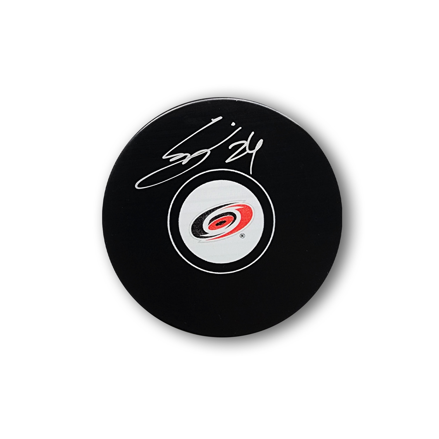 Seth Jarvis Autographed Carolina Hurricanes Hockey Puck