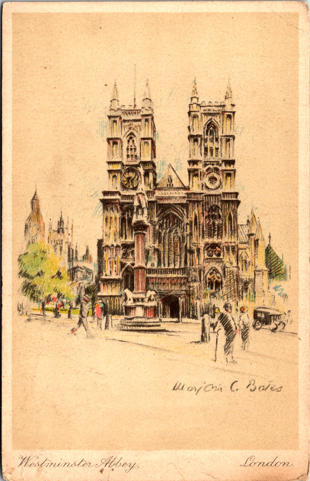 Vtg Postcard London Westminster Abbey West Front England Vtg Postcard London Westminster Abbey West Front England