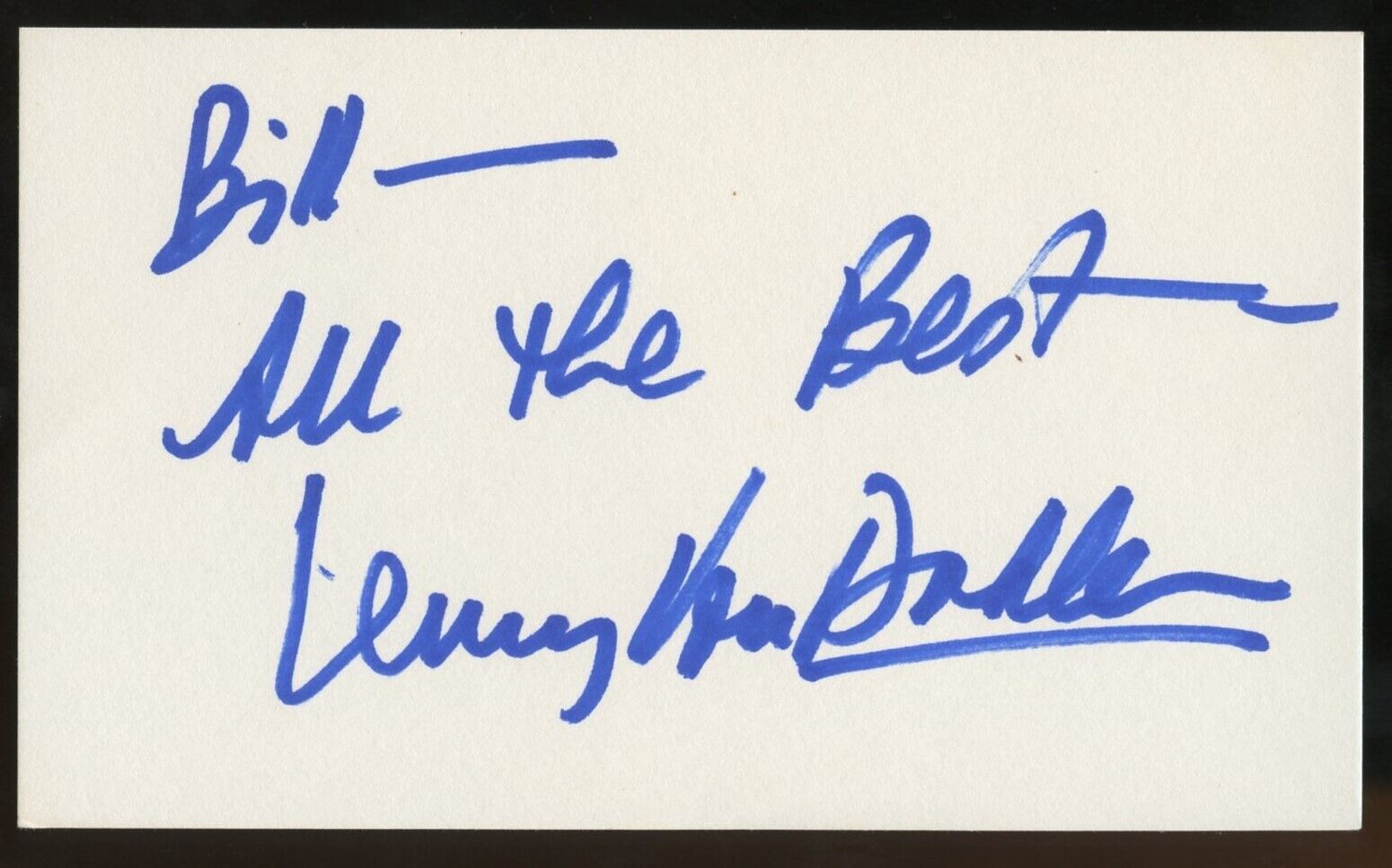 Lenny Von Dohlen d2022 signed autograph 3x5 Cut American TV Film Stage Actor