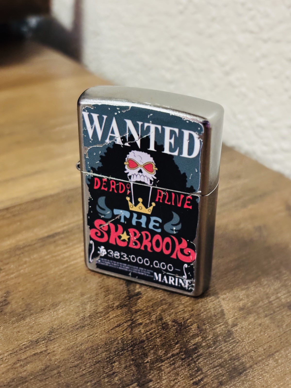 One Piece Wanted Poster Anime Manga Zippo Lighter: Post Time-Skip Brook