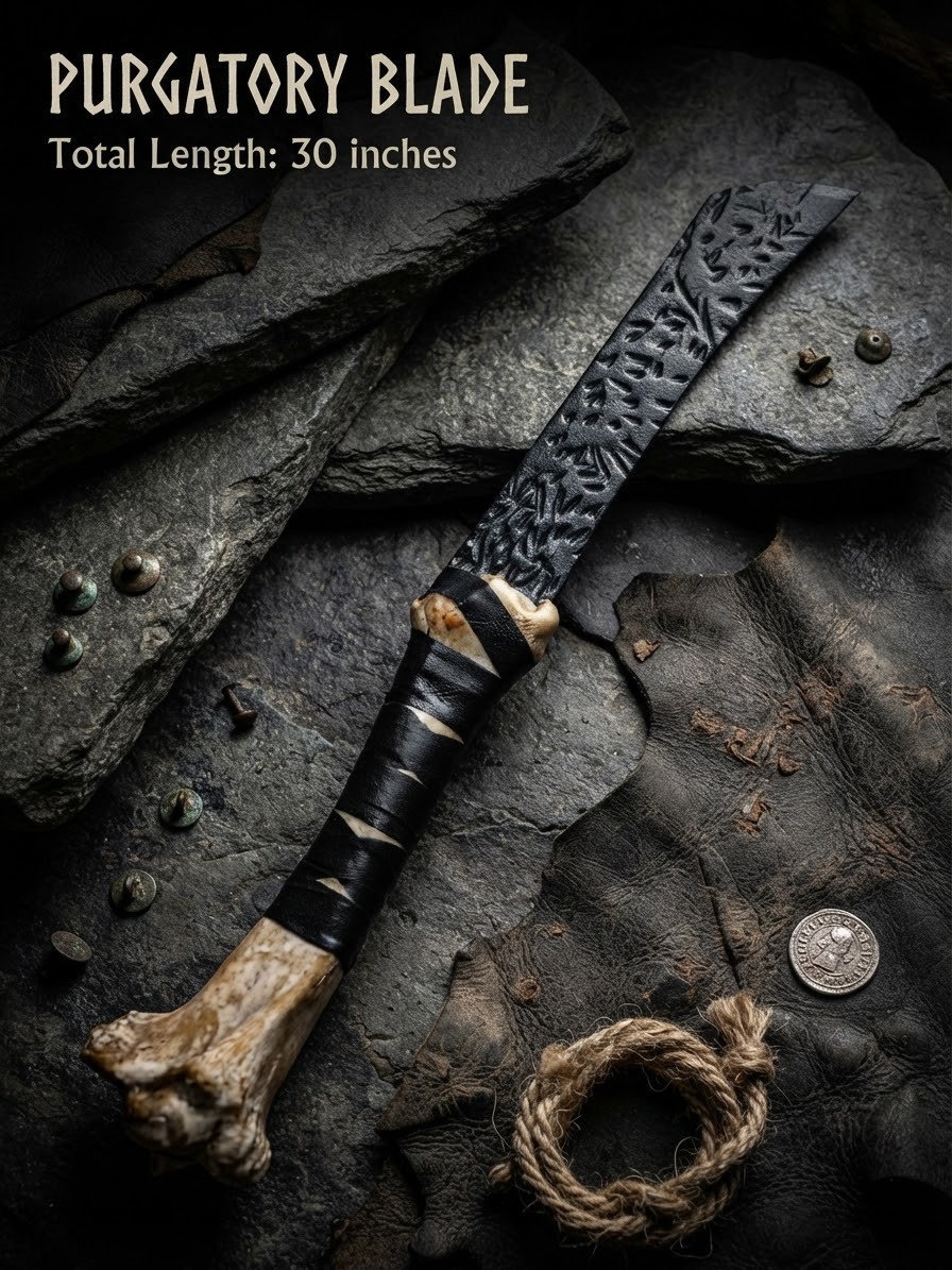 Supernatural Purgatory Blade Replica: Camel Bone Handle, Leather Wrapped Supernatural Purgatory Blade Replica: Camel Bone Handle, Leather Wrapped