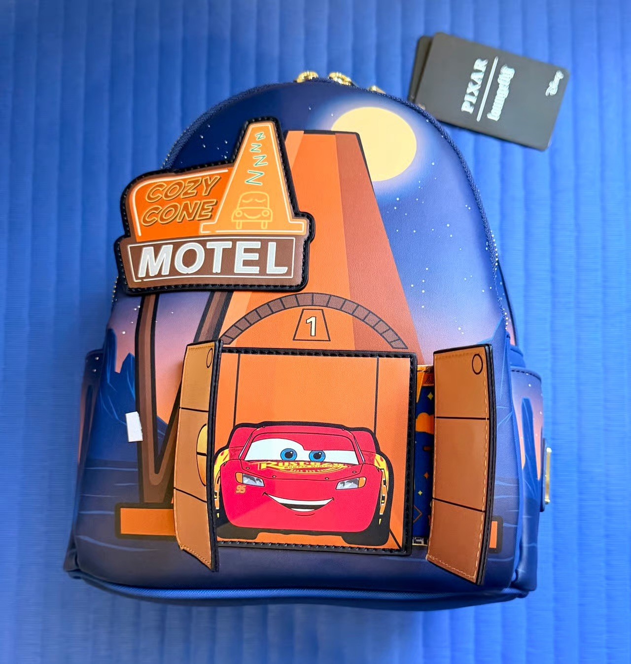 NEW LOUNGEFLY Pixar Cars Cozy Cone Motel Glow Mini Backpack **NEW DROP**