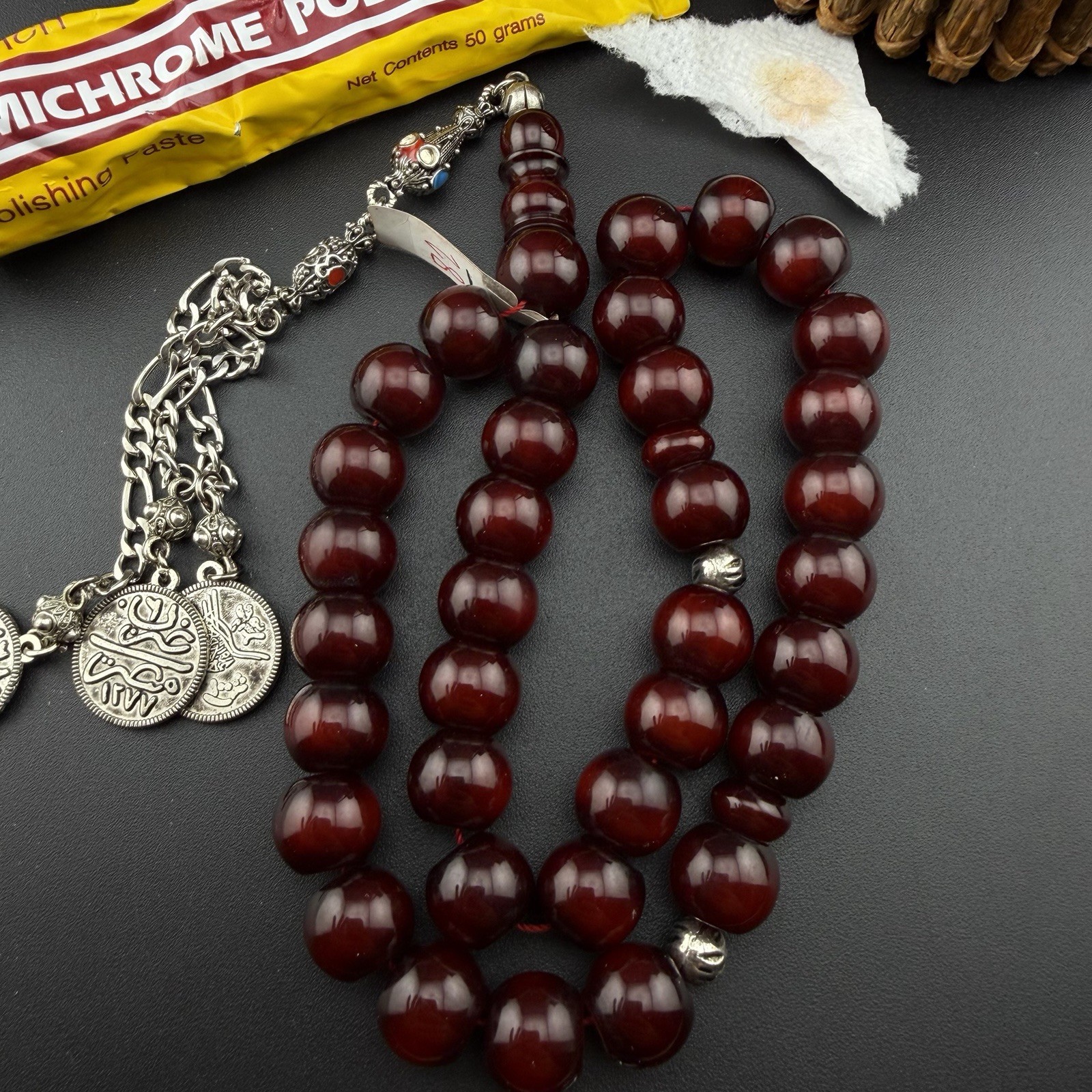 VTG Collectible Faturan Islamic 33-Bead Tasbih  مسبحة مسباح فاتوران قديم N82