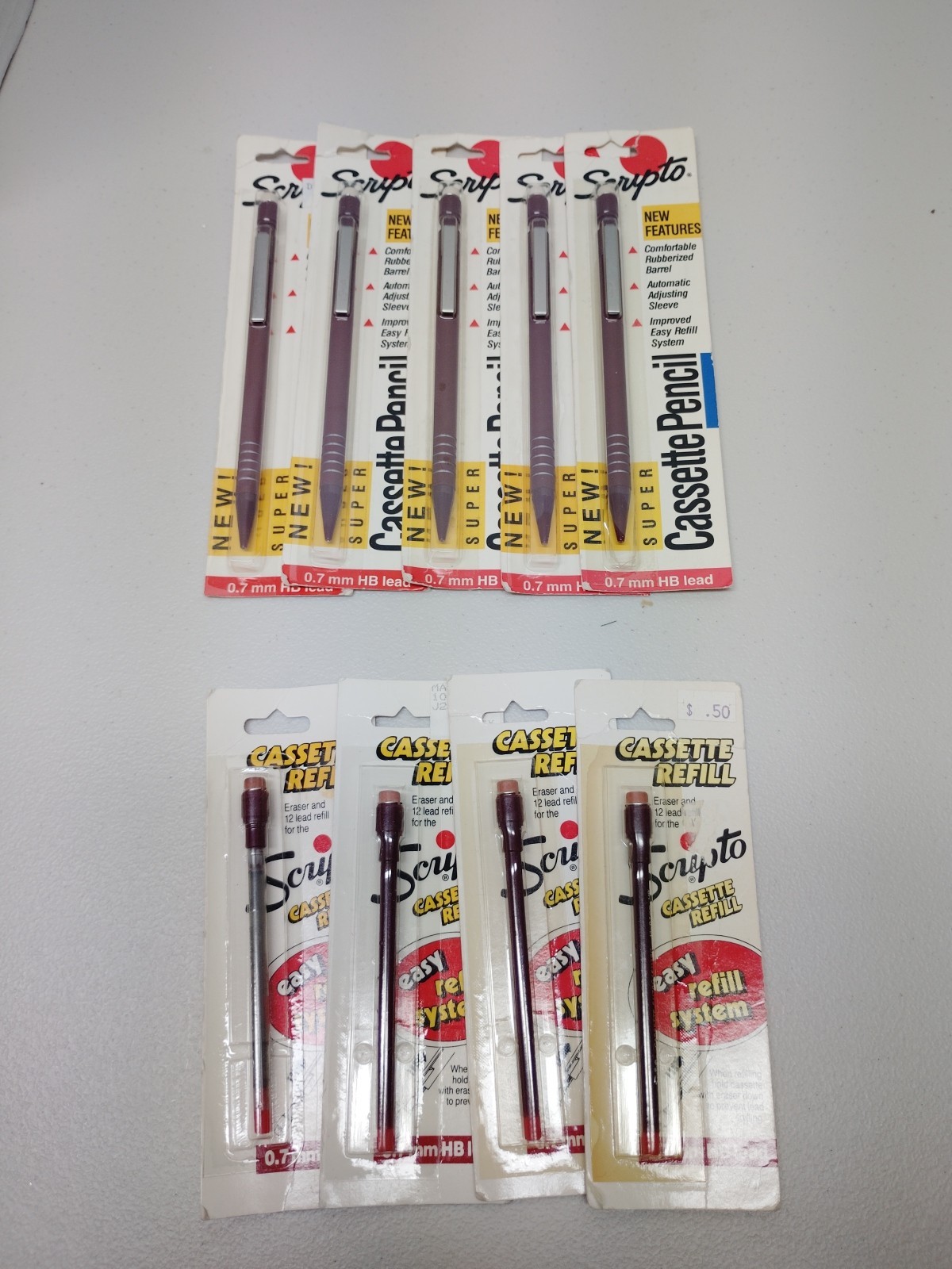 Vintage Scripto Mechanical Pencil Lot Of 9 With Refills New Sealed NOS Rare 90s Vintage Scripto Mechanical Pencil Lot Of 9 With Refills New Sealed NOS Rare 90s