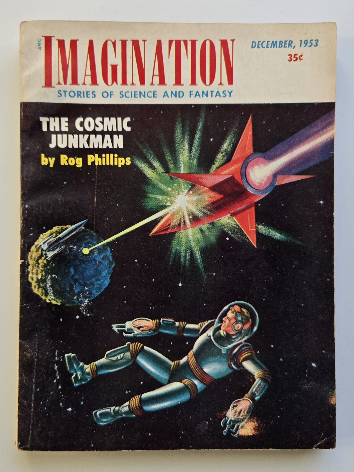 1953 Imagination Stories of Science Fiction & Fantasy Pulp Cosmic Junkman Cover 1953 Imagination Stories of Science Fiction & Fantasy Pulp Cosmic Junkman Cover
