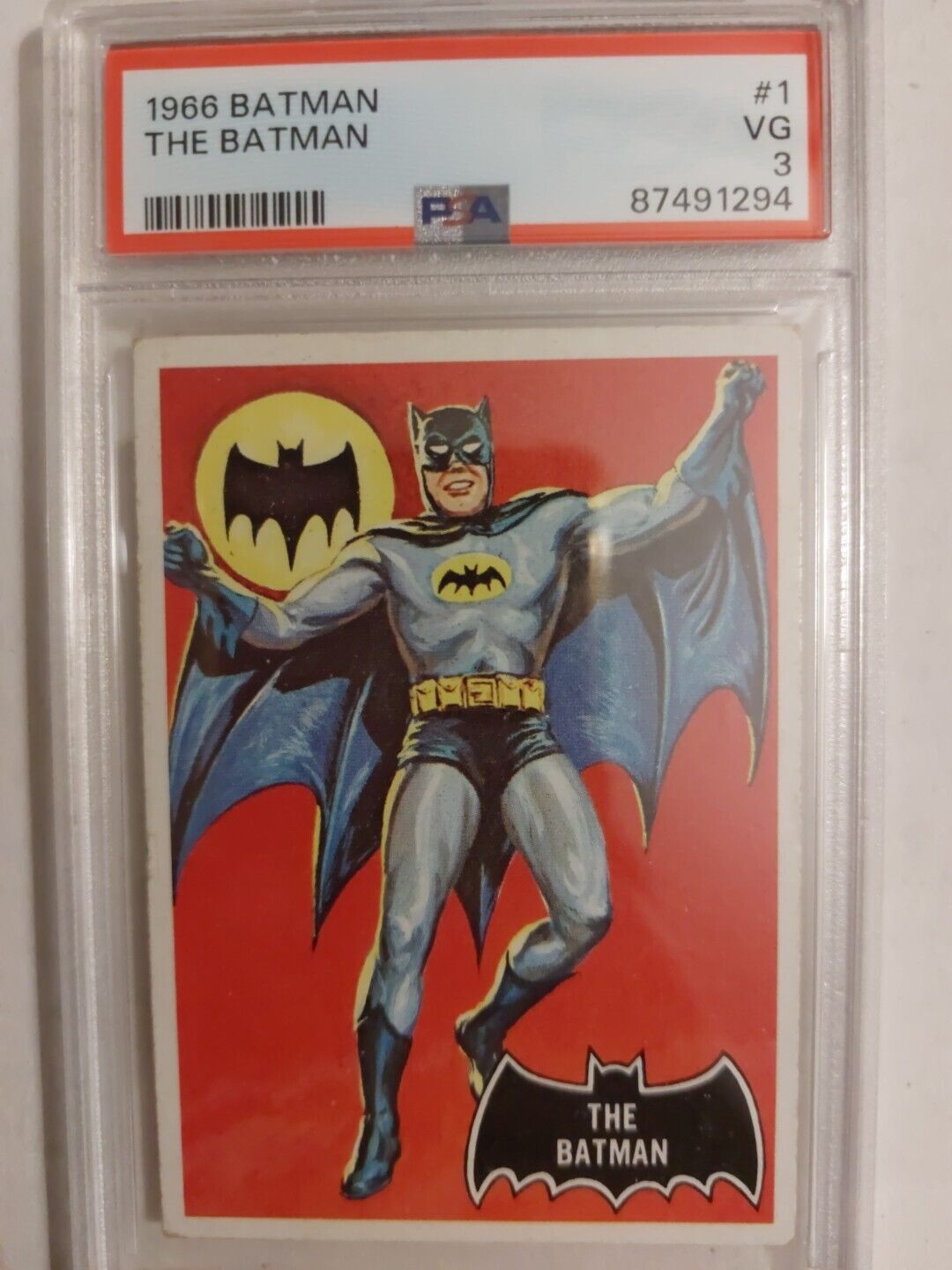1966 Topps Batman Black Bat The Batman #1 Rookie PSA 3