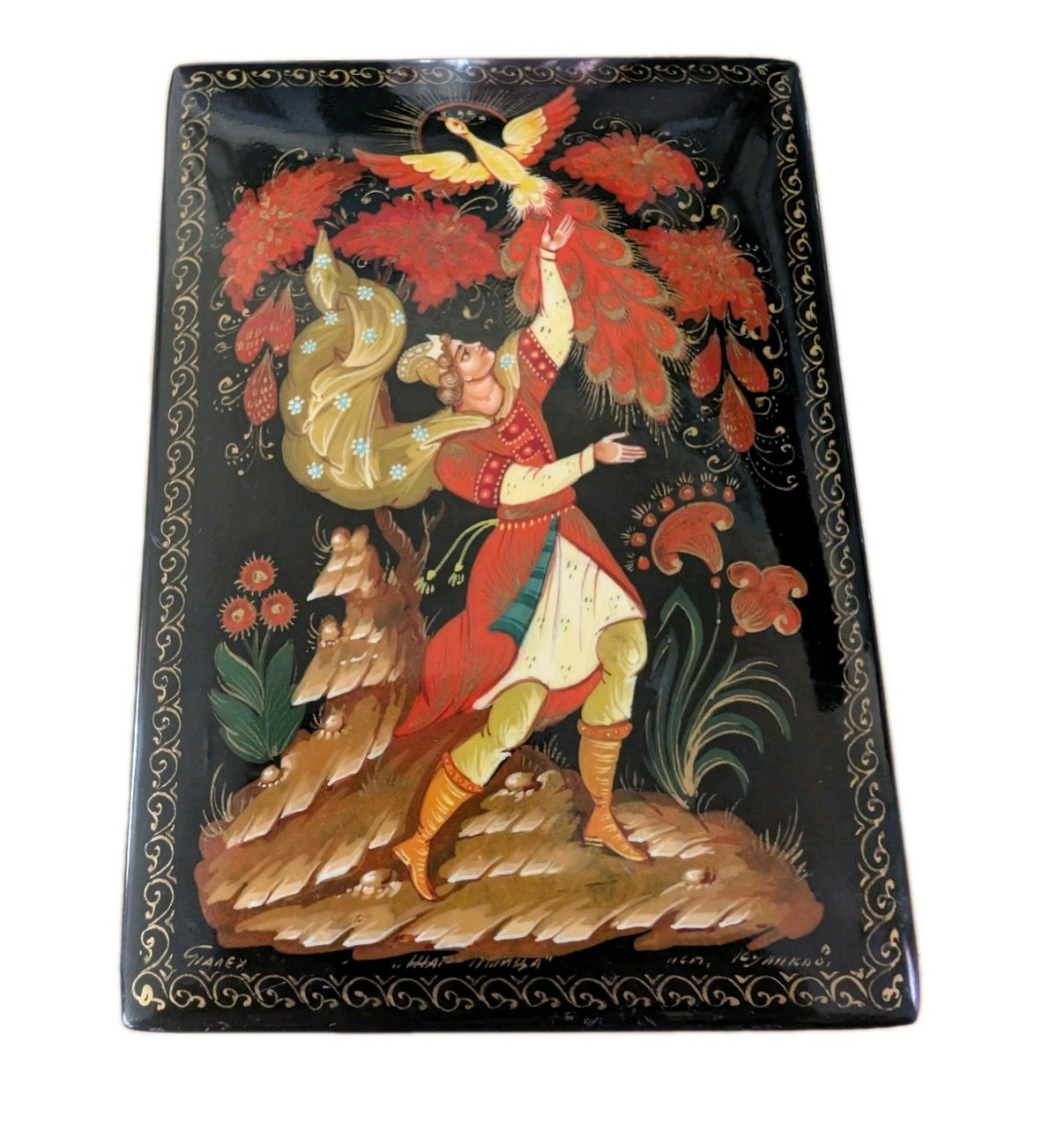 Rare Russian Handpainted Lacquered Box Signed Circa 1940's Rare Russian Handpainted Lacquered Box Signed Circa 1940's
