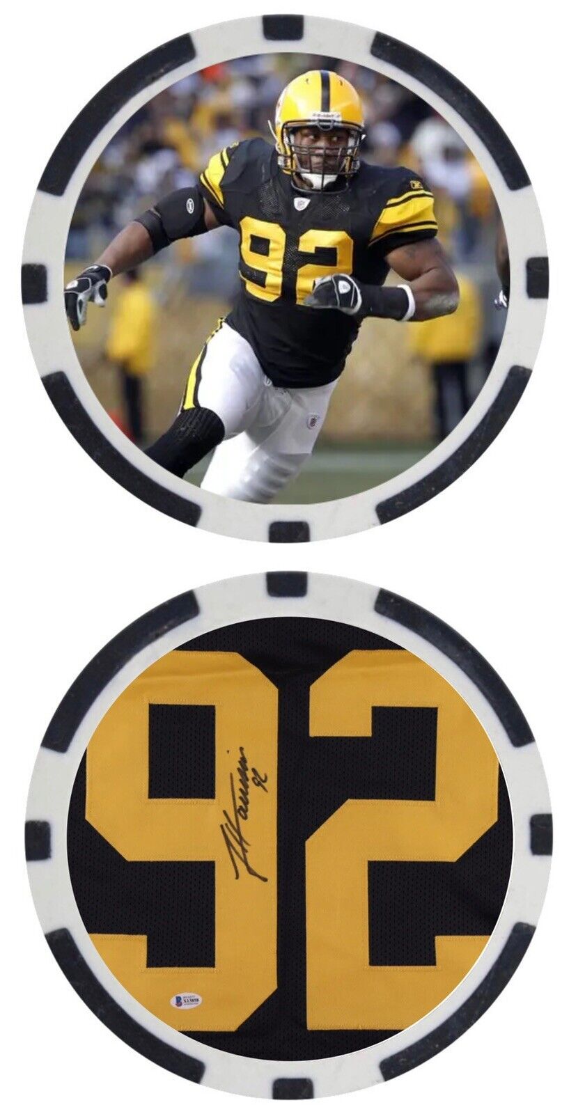 JAMES HARRISON - PITTSBURGH STEELERS - POKER CHIP/BALL MARKER *SIGNED/AUTO**