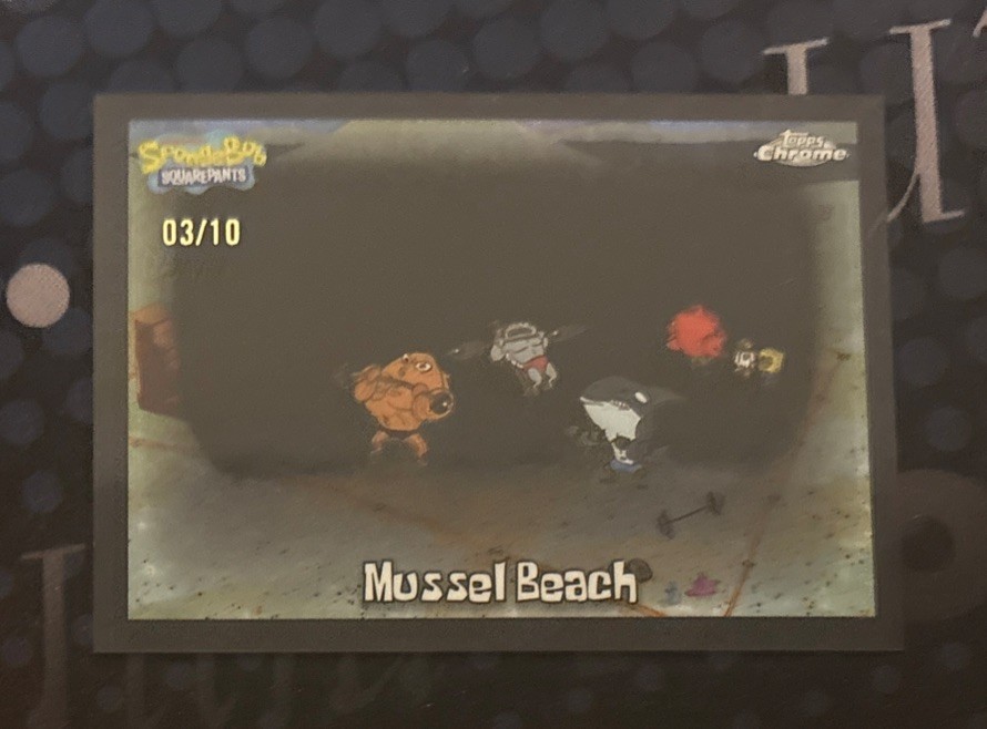 2025 Topps Chrome SpongeBob SquarePants Mussel Beach Black #60 3/10