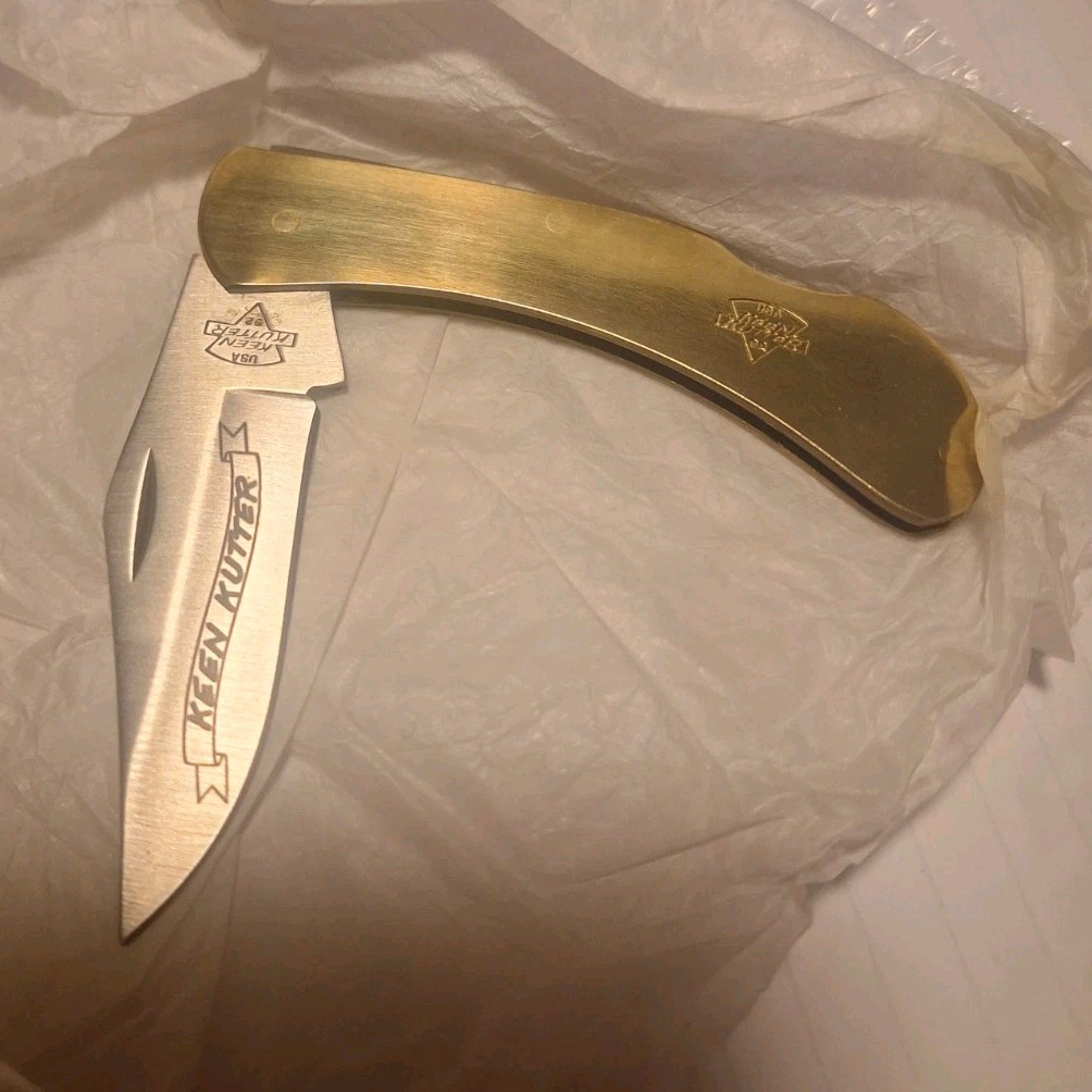 Keen Kutter Pocketknife Brass Handle 92 model GREAT CONDITION W/BOX Keen Kutter Pocketknife Brass Handle 92 model GREAT CONDITION W/BOX