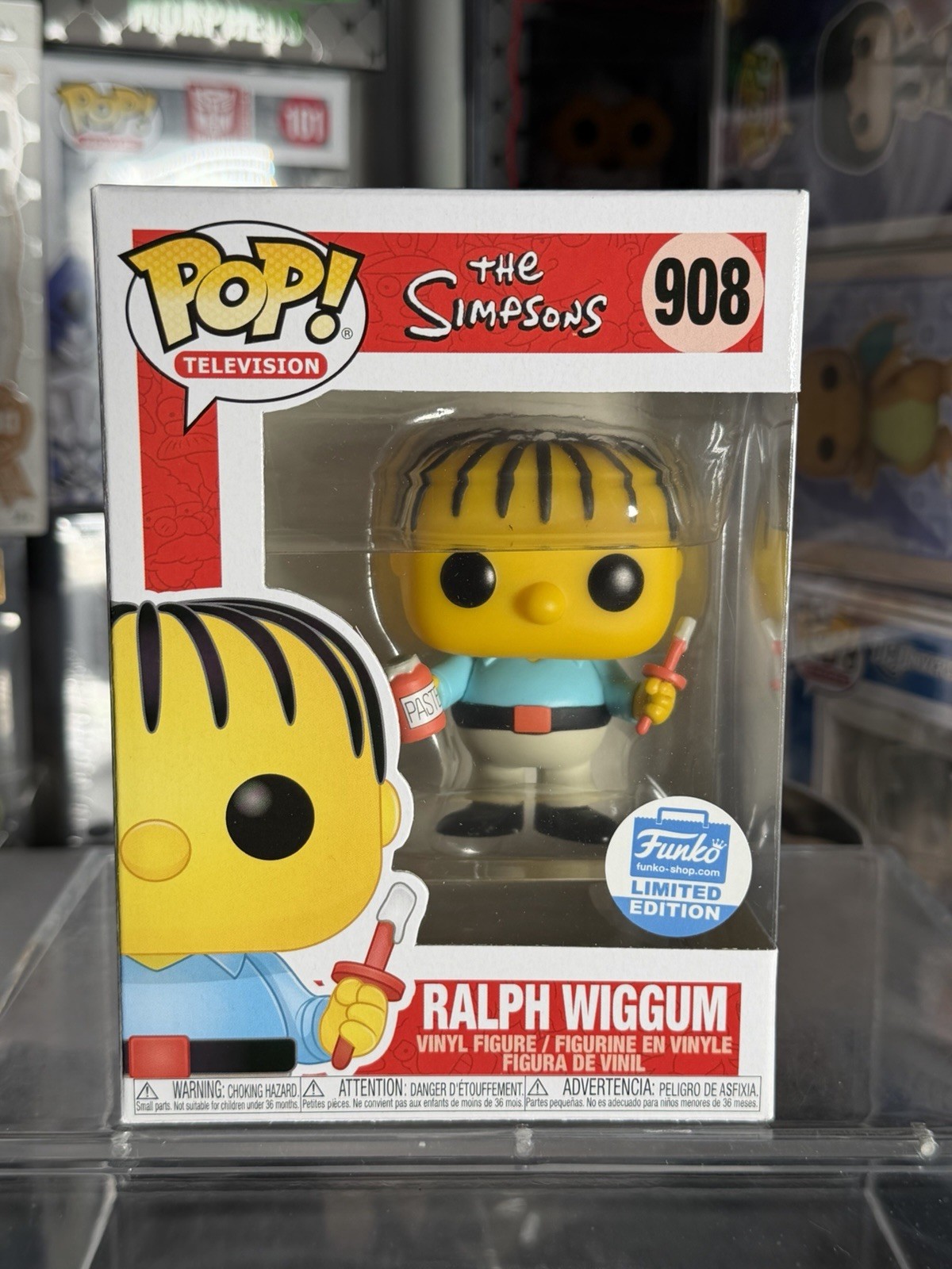 Funko Pop Vinyl: The Simpsons Ralph Wiggum 908 With PROTECTOR Funko Pop Vinyl: The Simpsons Ralph Wiggum 908 With PROTECTOR