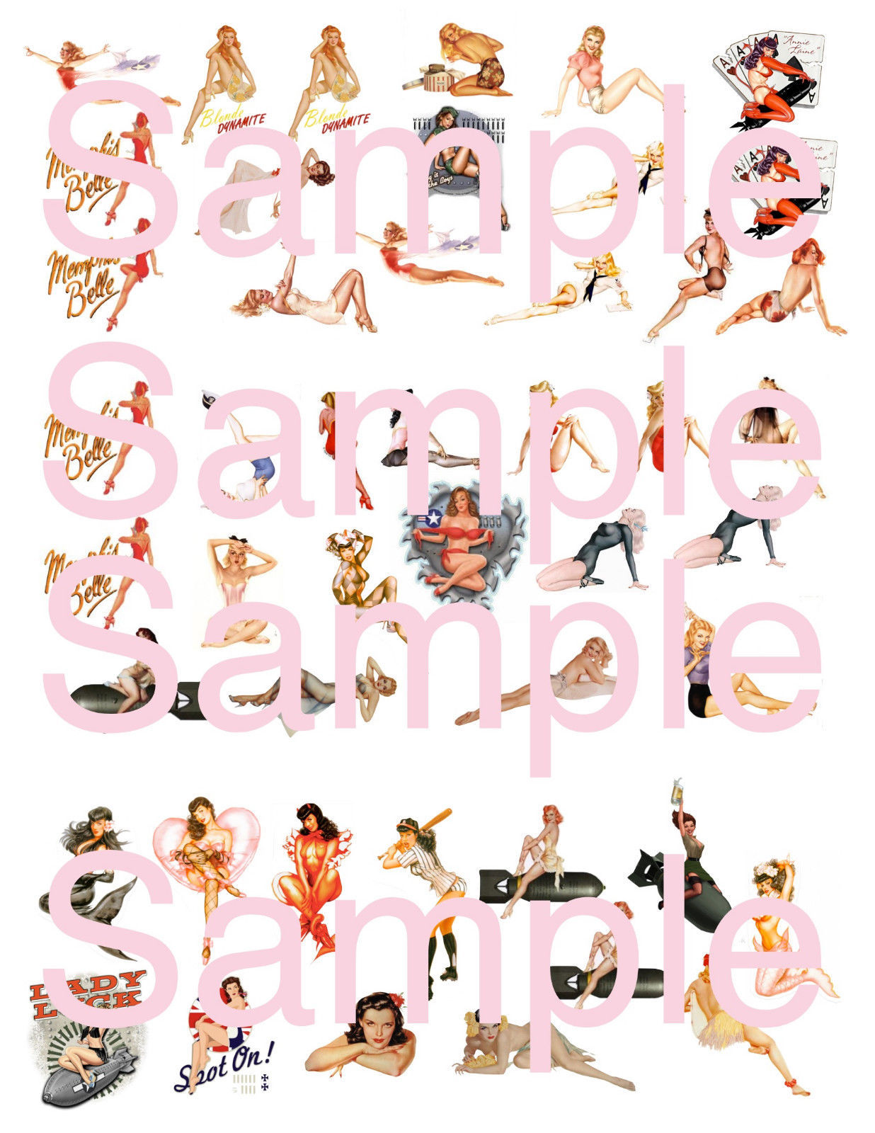 Nose Art Pin Ups Water Slide Decals model airplane pin up girls Nose Art Pin Ups Water Slide Decals model airplane pin up girls