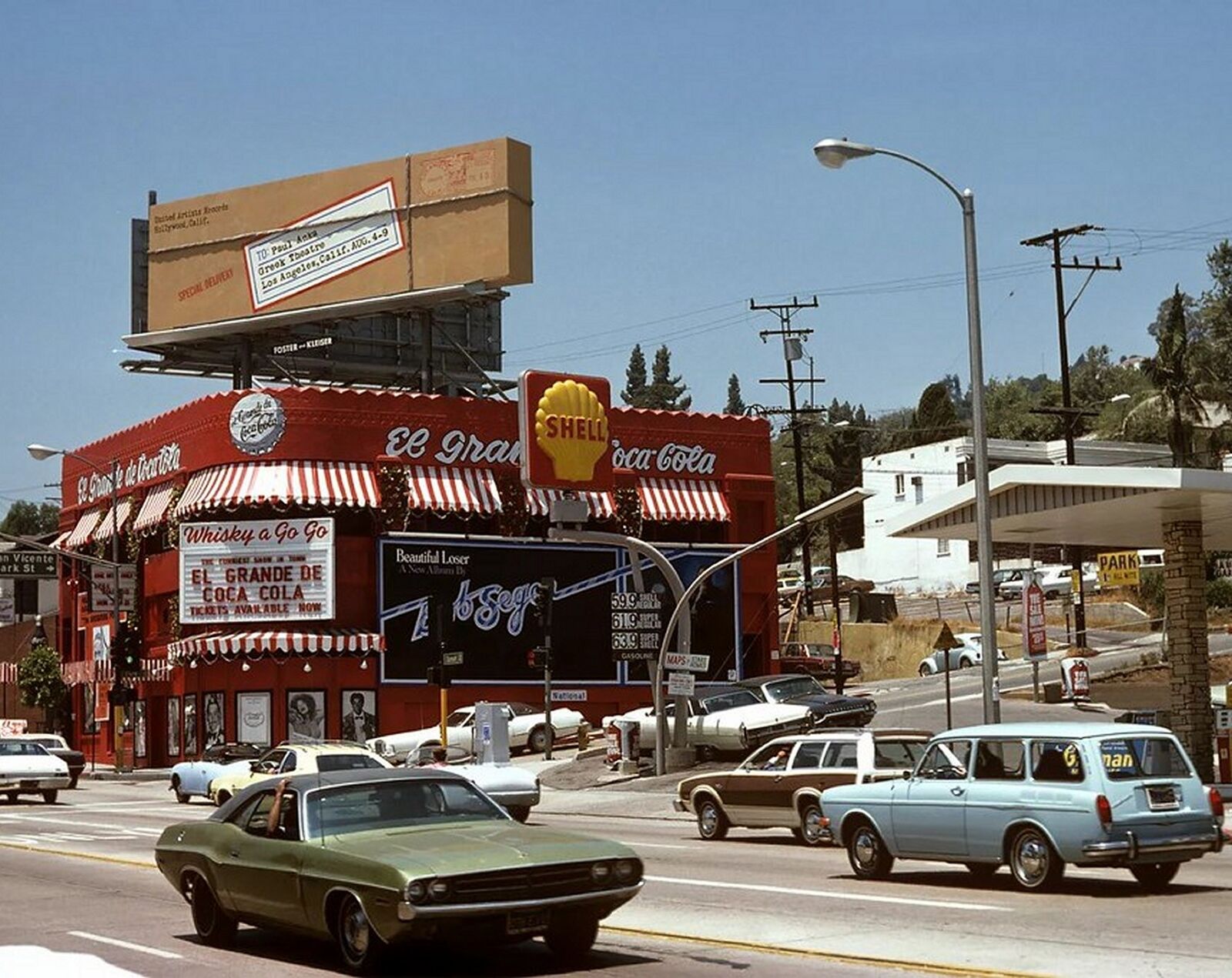 1970s LOS ANGELES Sunset Strip Street Scene 8.5X11 PHOTO  (201-J)