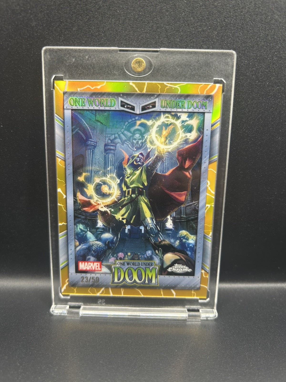 2026 Topps Chrome Marvel One World Under Doom Doctor Doom Doctor Doom /50 #OW-01 2026 Topps Chrome Marvel One World Under Doom Doctor Doom Doctor Doom /50 #OW-01