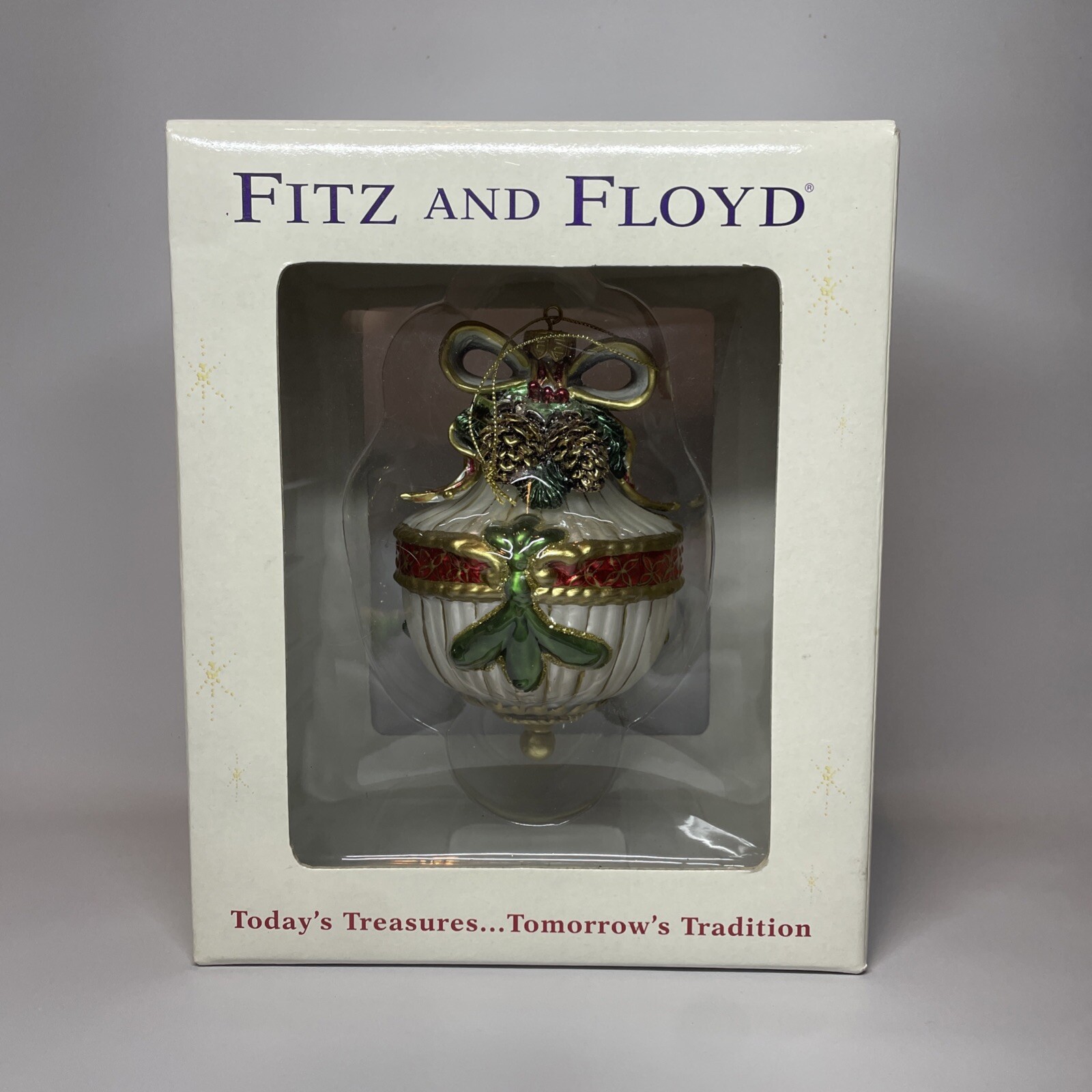Vintage Fitz and Floyd Christmas Ornament 2003 Blown Glass Pinecone Florentine Vintage Fitz and Floyd Christmas Ornament 2003 Blown Glass Pinecone Florentine