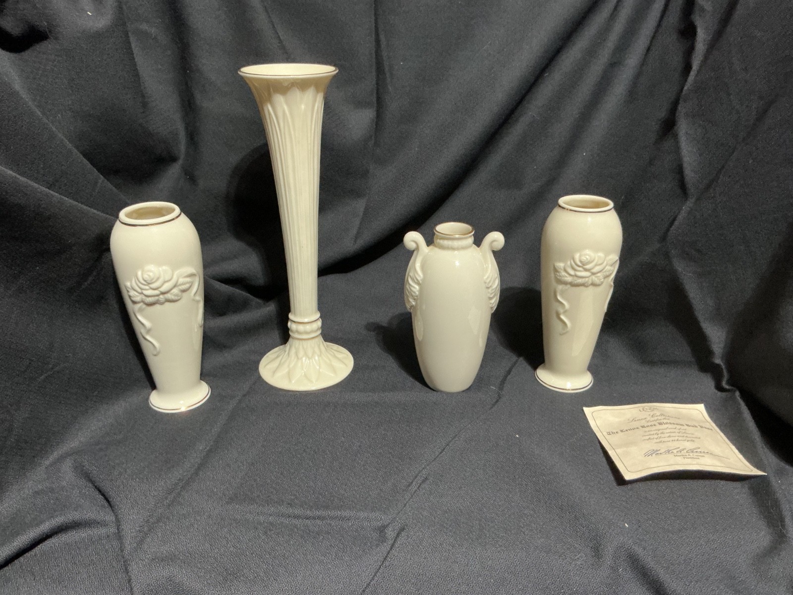 4 Vintage Lenox Ivory Vase with gold trim 4 Vintage Lenox Ivory Vase with gold trim