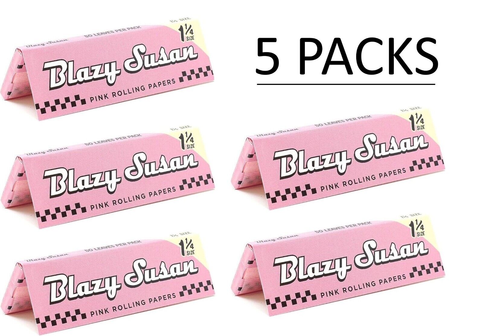 5x Blazy Susan Rolling Papers 1 1/4 Pink Papers 5 Pks *Free Shipping💃