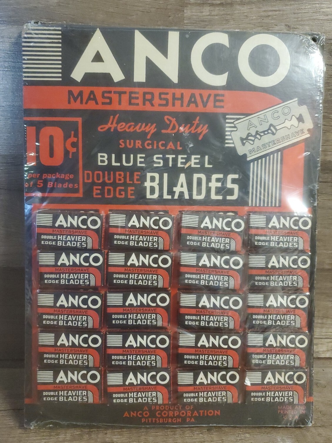 Vintage Anco Razor Blade Store Display Card Rare 20 Count 12.5 Vintage Anco Razor Blade Store Display Card Rare 20 Count 12.5