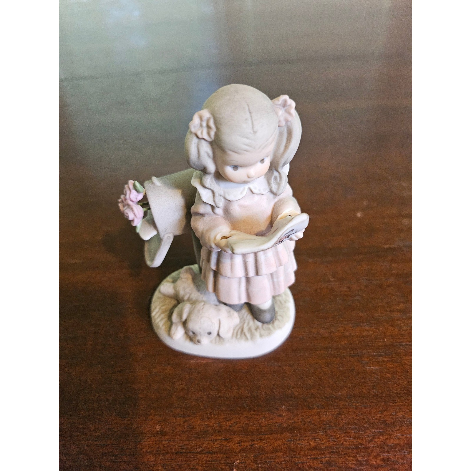 Hallmark Figurine Signed Sealed Delivered With Love Pink Girl Puppy 296015H