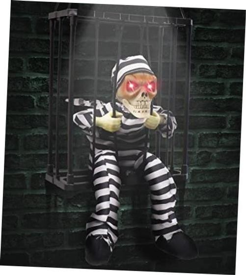 Screaming Animated Halloween Decorations, Halloween Decor Prop with Black Ghost