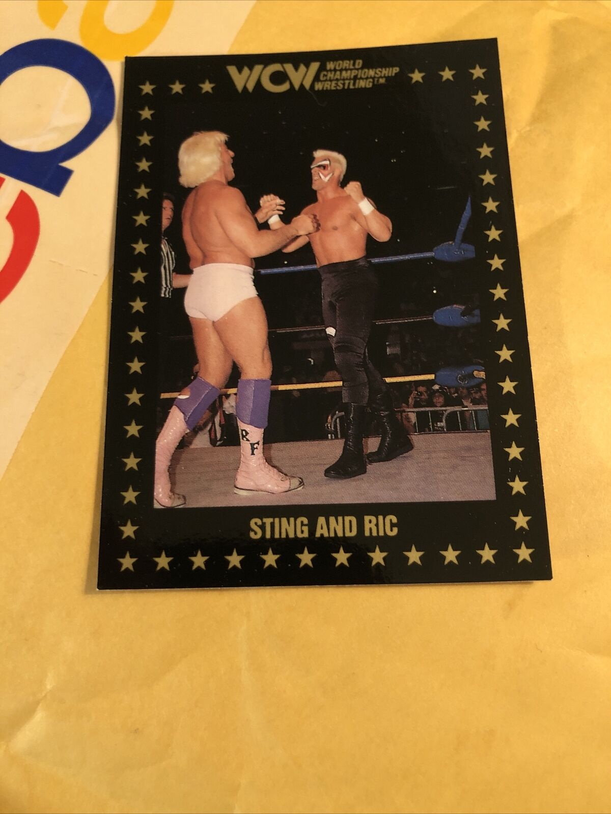 STING & RIC FLAIR 1991 WCW Championship Marketing Inc WRESTLING Trading CARD #52