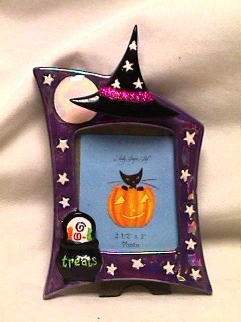 RARE vtg Lady Jayne Ltd HALLOWEEN photo frame WITCH star CAULDRON full moon 2005 RARE vtg Lady Jayne Ltd HALLOWEEN photo frame WITCH star CAULDRON full moon 2005