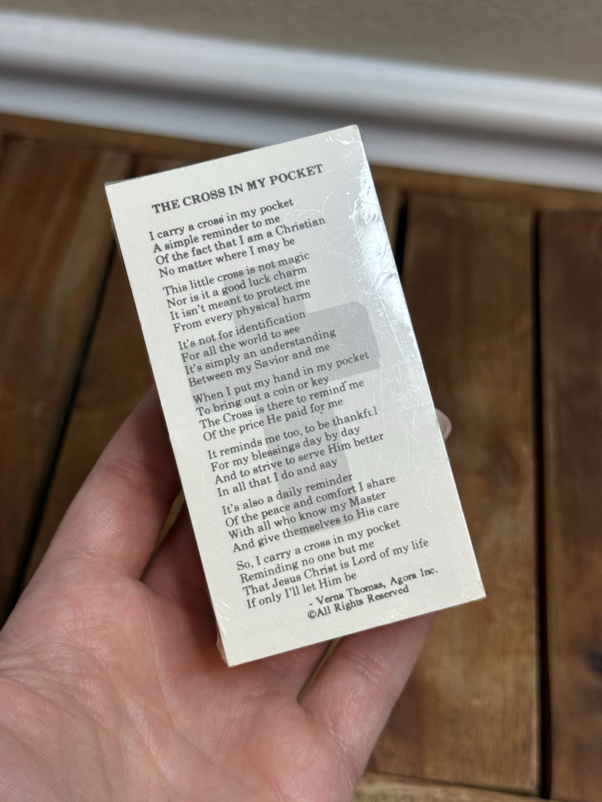 The Cross In My Pocket Poem Cards Vtg Verbs Thomas Agora Christian Crafts 100ct? The Cross In My Pocket Poem Cards Vtg Verbs Thomas Agora Christian Crafts 100ct?