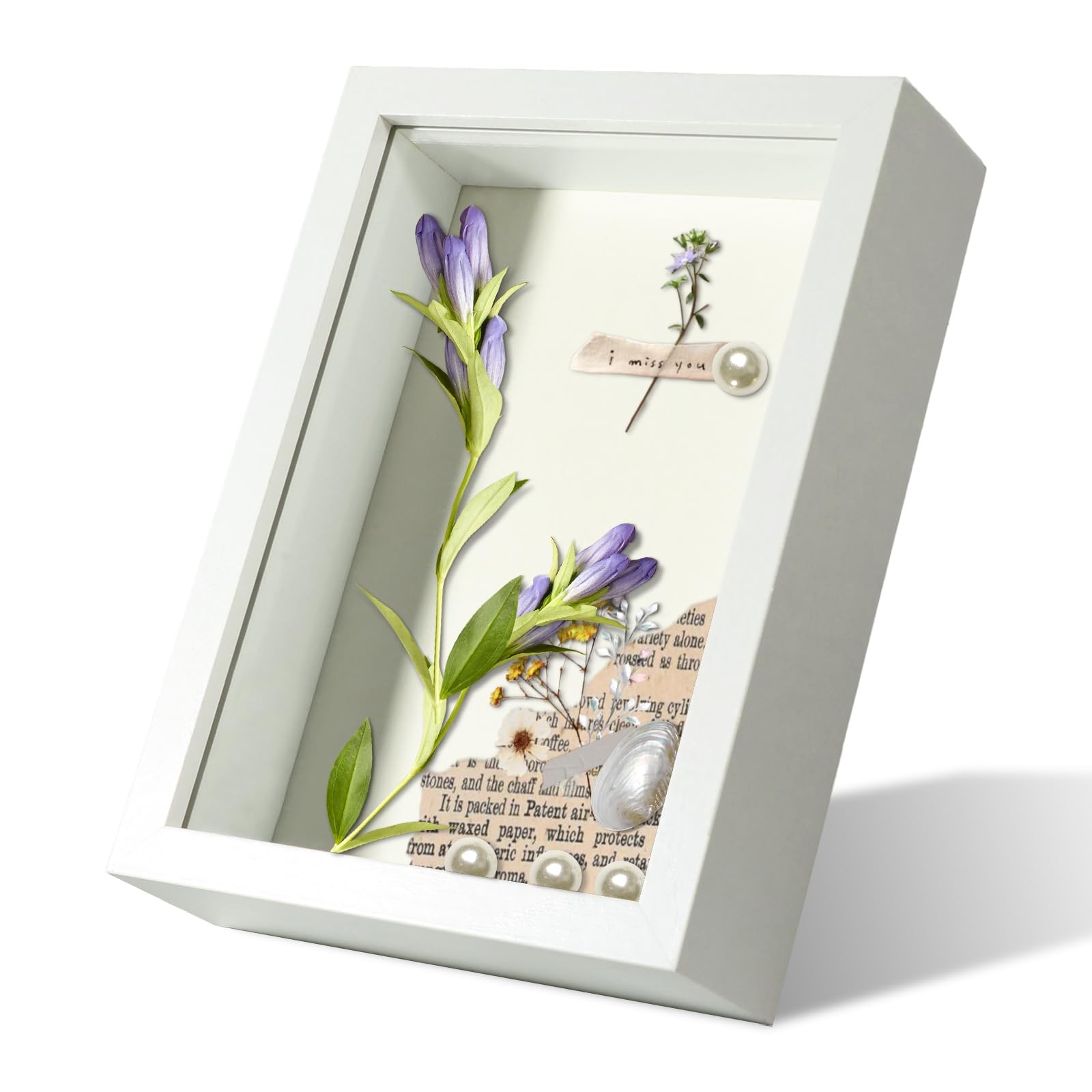 5x7 White Shadow Box Frame Display Case