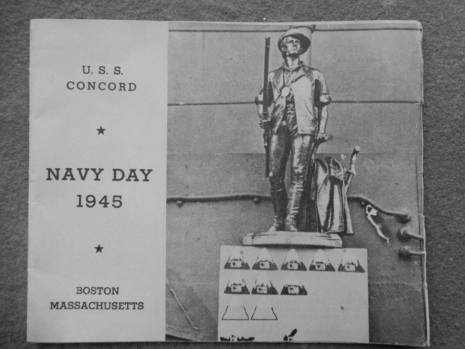 USS Concord (CL10) 1945 Navy Day Welcome Aboard Flyer