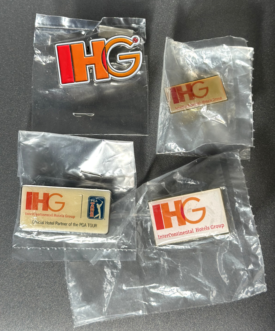 Lot of 4 New Vintage InterContinental Hotels Group IHG Pins Hat Lapel Pin